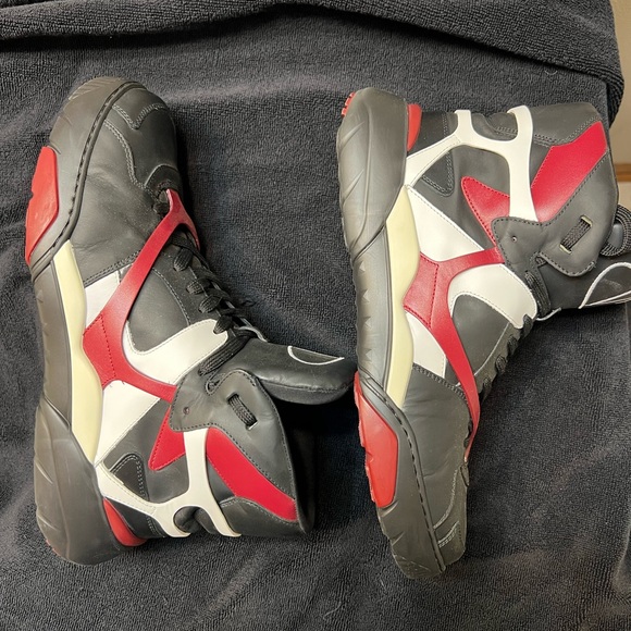 Valentino Black and Red High-Top Sneakers - Picture 7 of 9